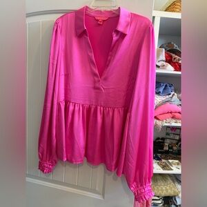 Lilly Pulitzer Vibrant Pink Blouse